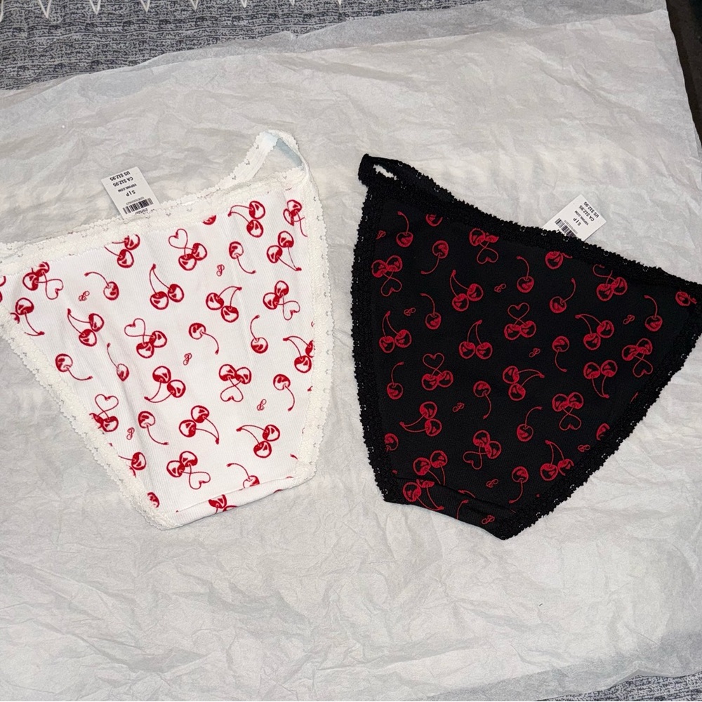 PINK Victoria's Secret Cherries Panties 2-Pair S NWT - Picture 2 of 3